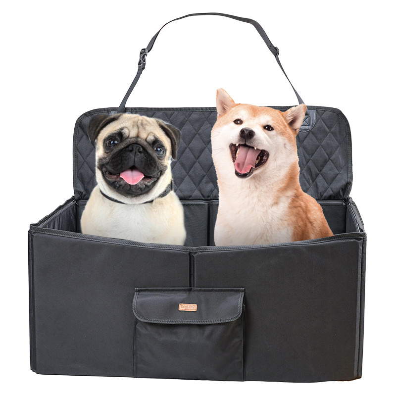 Luxury Dog Car Hammock Pet Safety Travel Elevated Dog Car Seat for 2 Dogs