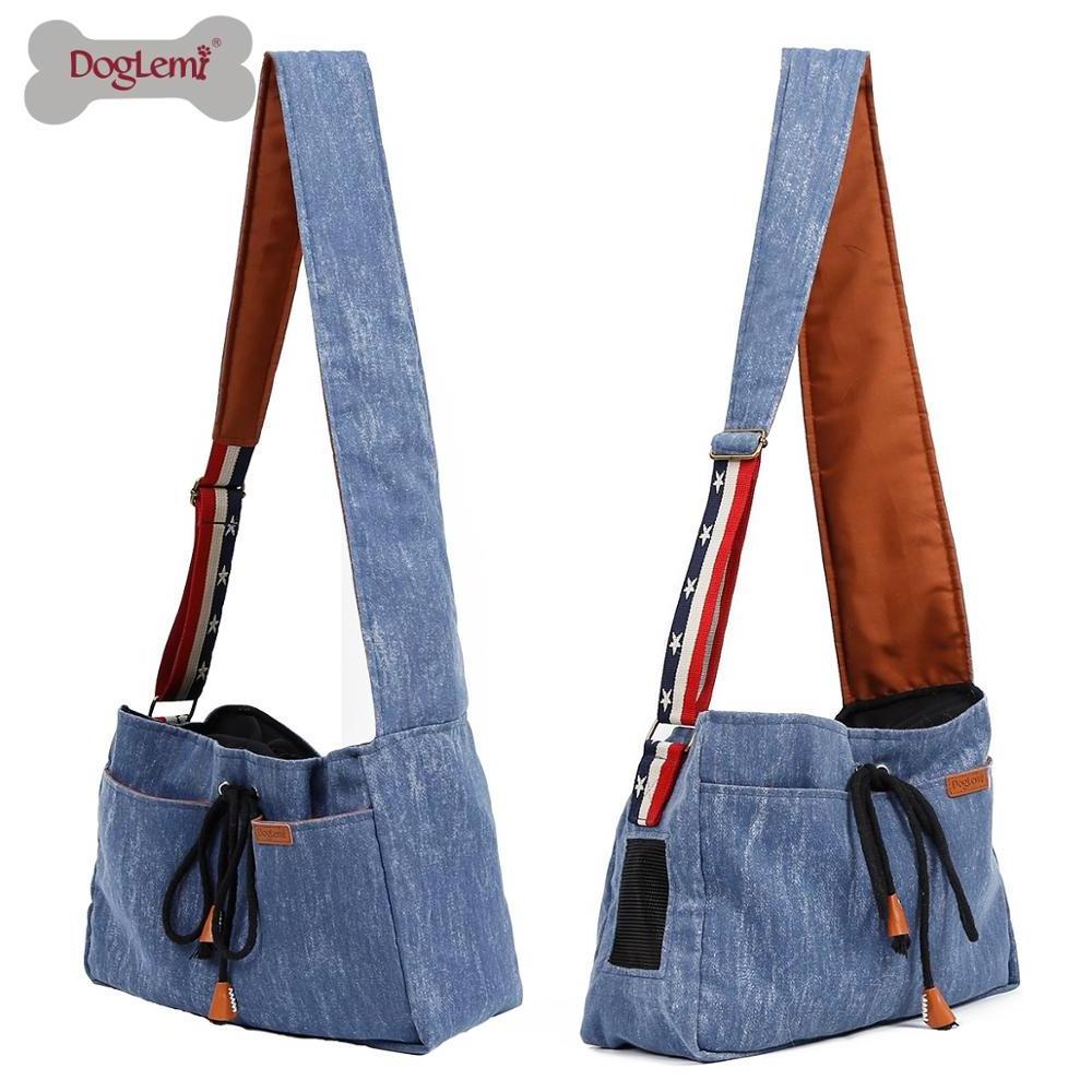 Outdoor Pet Travel Carrier Tote Shoulder Bike Bag Demin Retro Travel  Pet Bag Carrier Dog