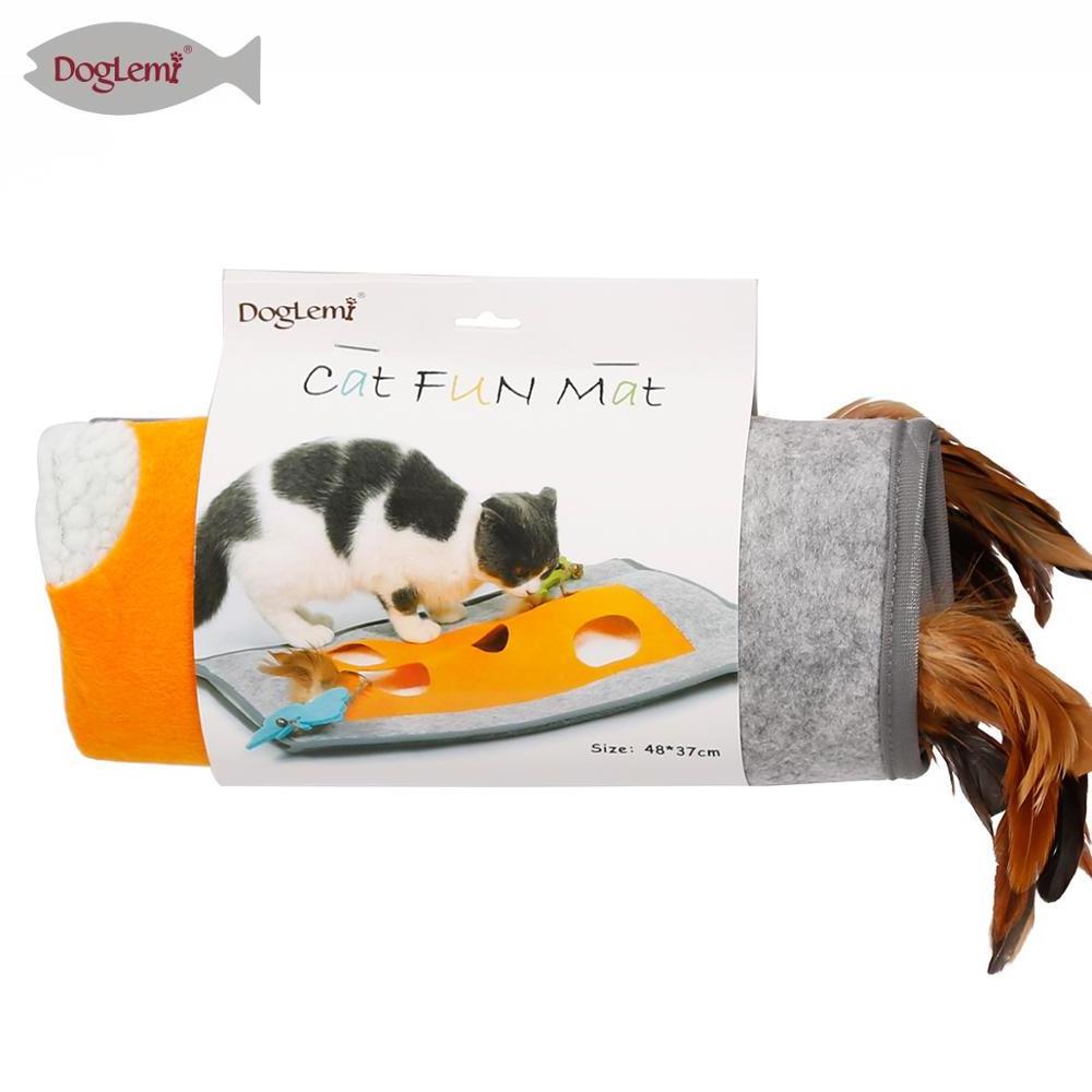 Felt Cat Fun Mat Pet Cat Playing Rustling Sack Tunnel Toys