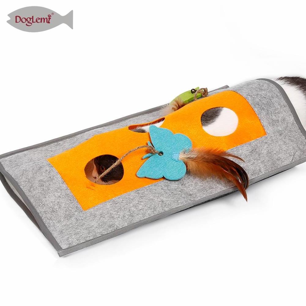 Felt Cat Fun Mat Pet Cat Playing Rustling Sack Tunnel Toys