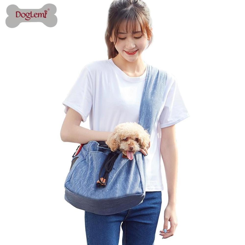 Denim Retro Pet Handbag Dog Cat Puppy Carrier Travel Tote Shoulder Bag Dog Sling Bag