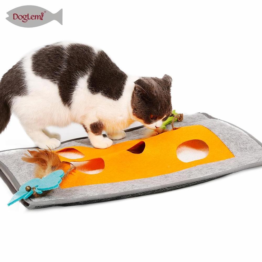 Felt Cat Fun Mat Pet Cat Playing Rustling Sack Tunnel Toys