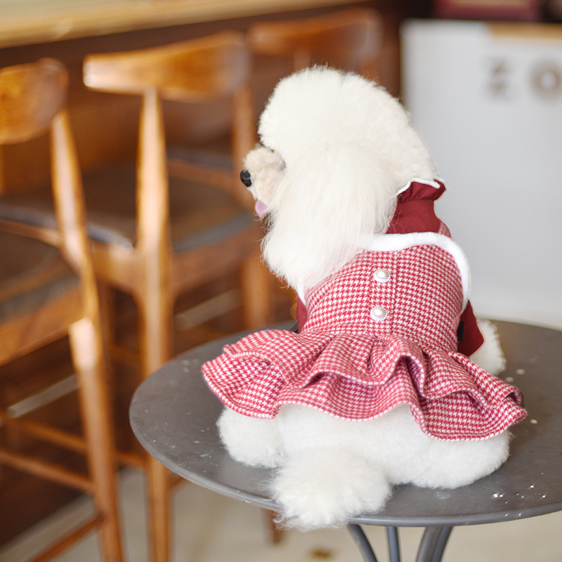 Designer Dog Clothes Luxury Brand Fashion Pet Warm Coat Winter Christmas Small Dog Dress Luxury Pet Clothes