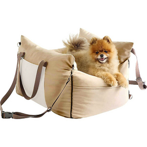 Dog Car Seat Small Dogs Waterproof Dog Booster Seat  Car With Storage Pockets Pet Car Seat Puppy Travel Carrier Bed