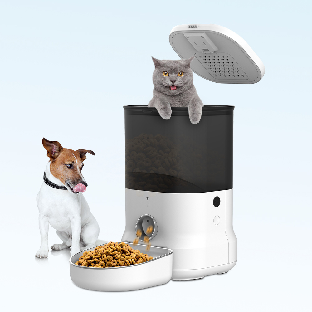 Auto Food Dispenser Wi-Fi Enabled Pet Feeder for Cat and Small Dog, Smartphone App Portion Control, Fresh Lock  System