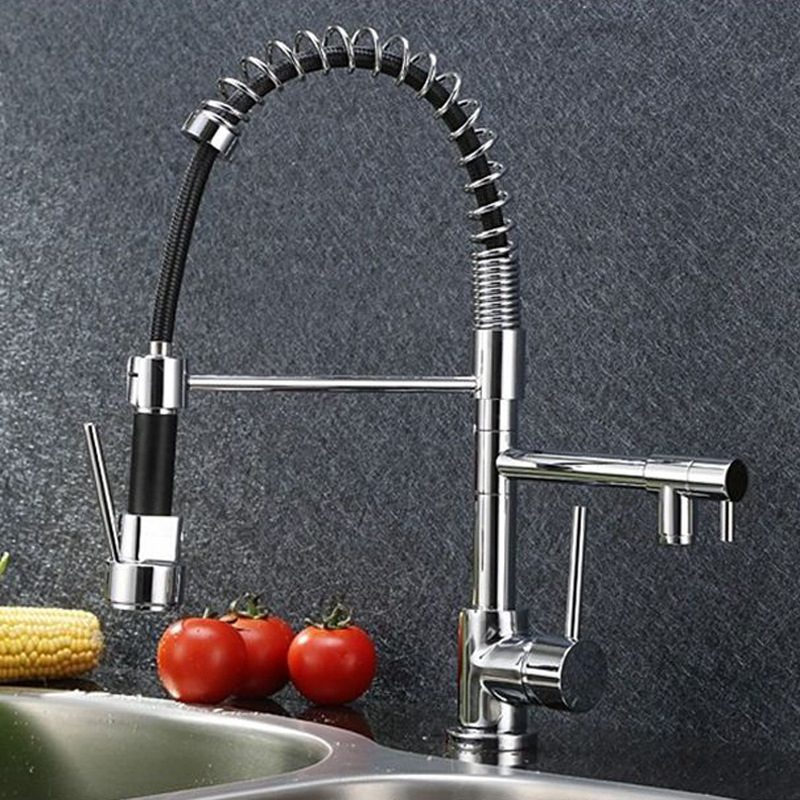 Tri-Flow 3 Way Kitchen Sink Faucet with Filtered Drinking Water Oulet Multi Function Pre-Rinse Commercial Style Kitchen Faucet