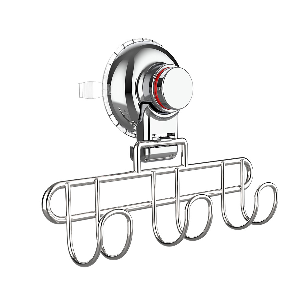 Bathroom Suction Cup Hangers Hooks with RED Alarm Kitchen Towel Hooks Chrome Vacuum Vuction Robe Hooks