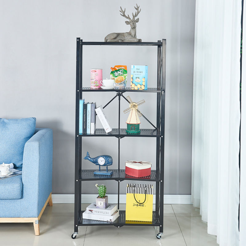 5-Tier Wire Shelving Bathroom Storage 5 Shelves Unit Metal Rack Kitchen Storage Rack With Wheels