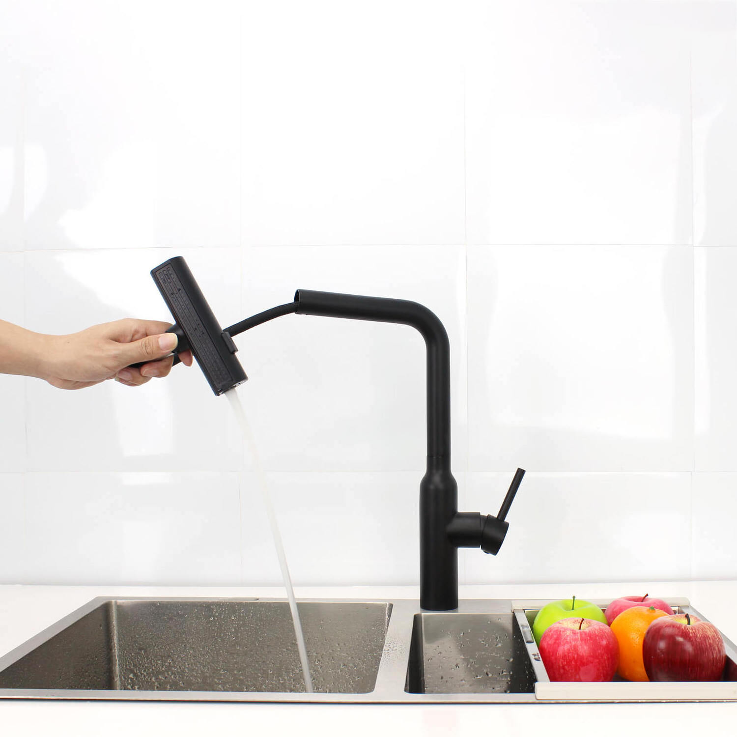 DOGO New Design Stainless Steel Waterfall Kitchen Faucet Pull Out Hot And Cold Water Mixer Flexible Kitchen Faucet