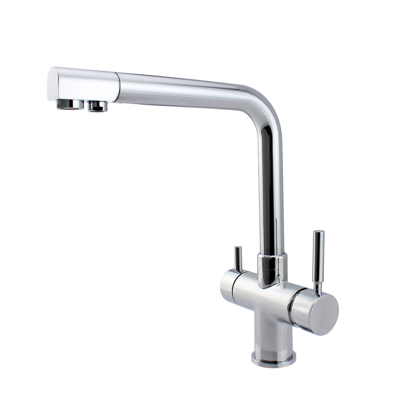 DOGO Chrome 4 Way Kitchen faucet 4 in 1 Brass Tap Hot and Cold Water Tap Kitchen Sink 4 Way Mixer tap