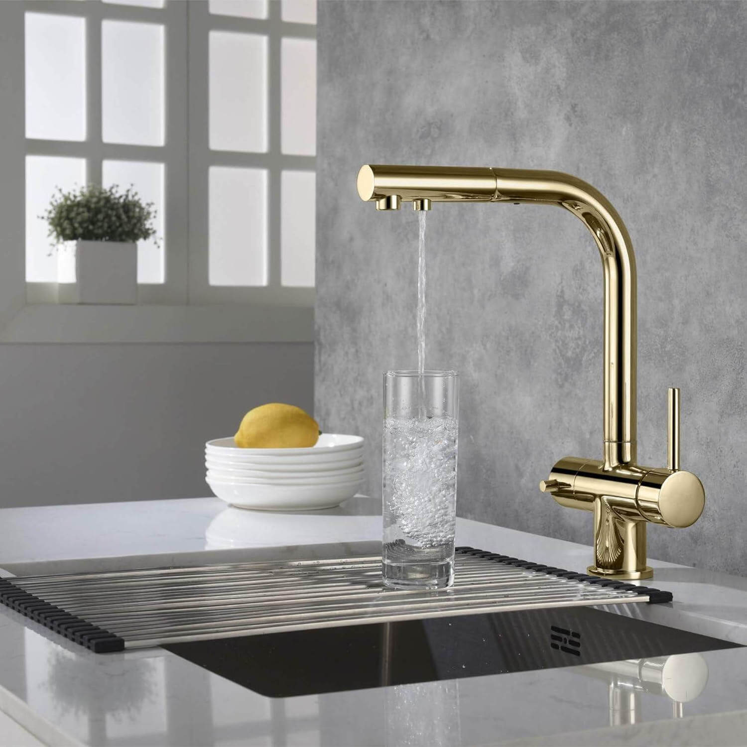 Anti-Brass Kitchen Faucet with Pull Down Sprayer and Deck Plate Laundry Utility Room RV Pull Out Modern 3 way Tap