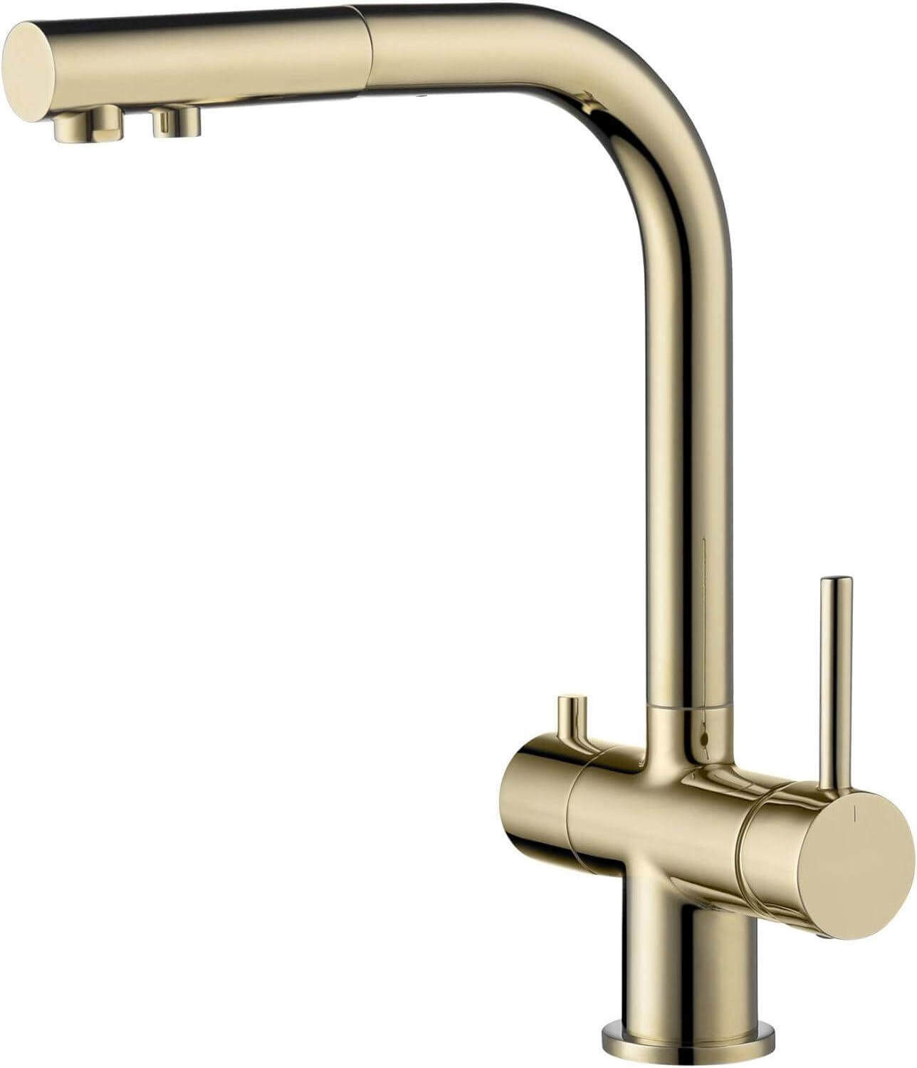 Anti-Brass Kitchen Faucet with Pull Down Sprayer and Deck Plate Laundry Utility Room RV Pull Out Modern 3 way Tap