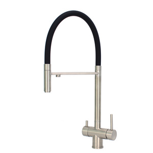 3 Way Faucet 304Sus Stainless Steel Food Grade Silicone Hose Pull out Pull Down Osmosis Water Filter Tap