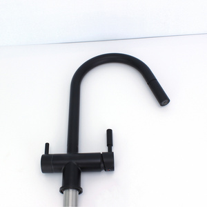 High Quality Matt Black 3 IN 1 Pull Out Faucet for Kitchen Sink Hot Cold and Filter Water 3 Way Pull Out and Down Faucet