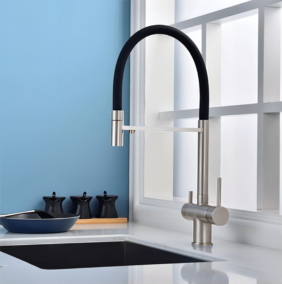 High Quality Matt Black Pull Out Kitchen Faucet with Reverse Osmosis System Kitchen Sink Mixer 3 Way Pull Out Faucet