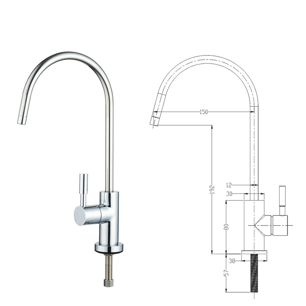 Kitchen Faucet Brass Chrome Finished Pure Water Tap Water Faucet Drinking Water Faucet