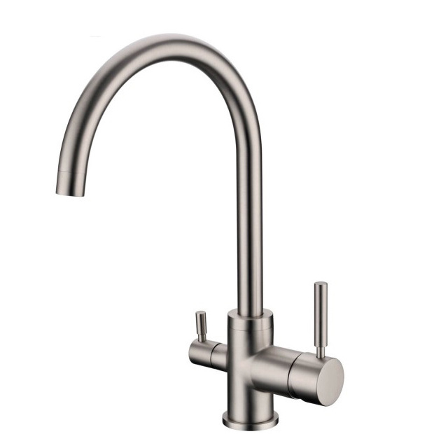 DOGO Faucet Nickel Brushed 3 Way Brushed Brass Kitchen Sink Faucet