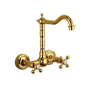 Bathroom Brass n Wall Faucet Gold Basin Shower hot and Cold Water Mixer Tap Kitchen Faucet