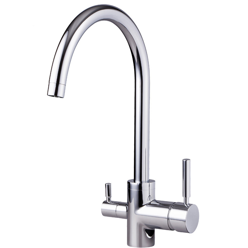 DOGO Hot Selling Kitchen Faucet Swan Neck Brass Kitchen Faucet 3 Way Filter Mixer Sink Faucet