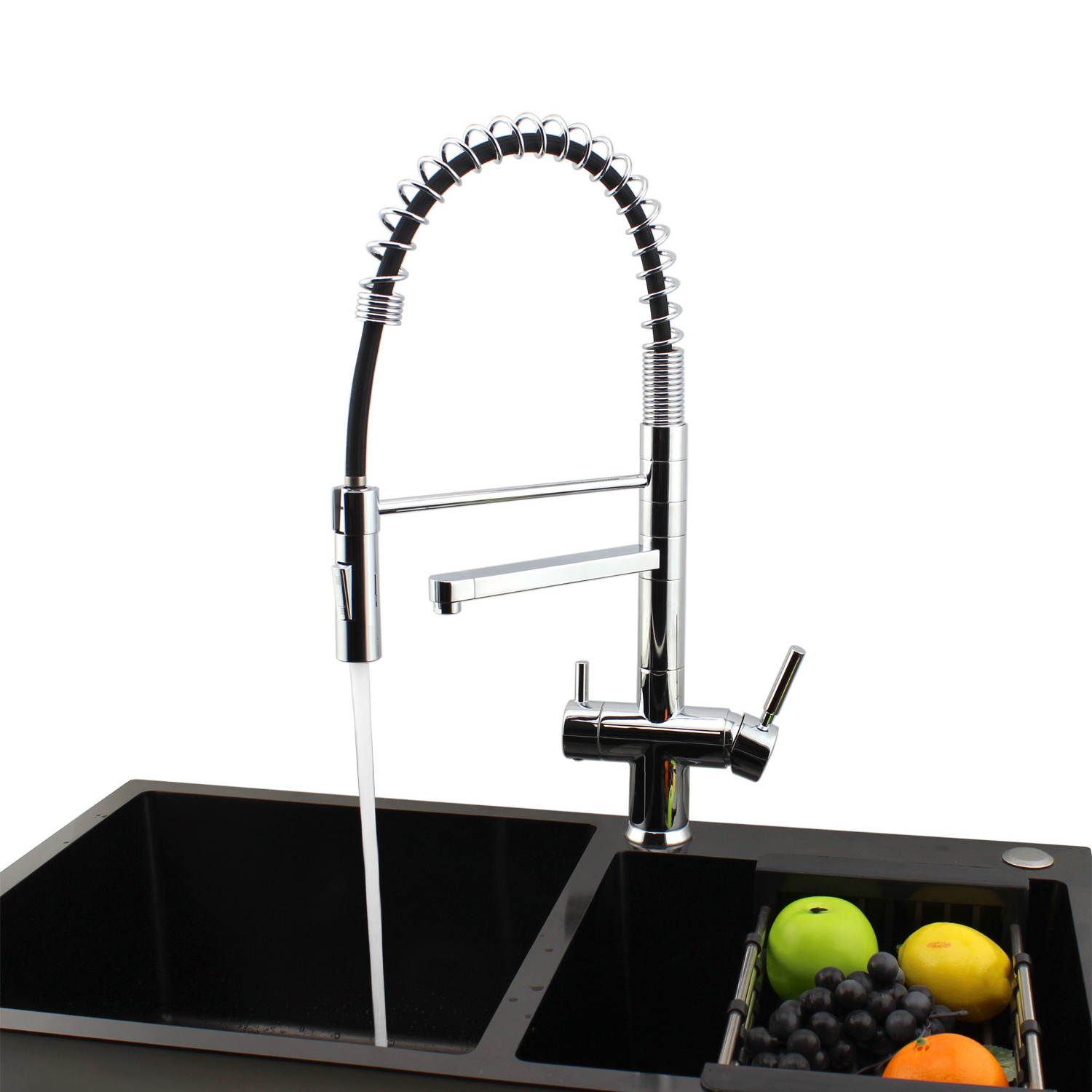 DOGO KS3301 High Quality Spring Pure Water Triflow Tap Drinking Water Pull Out Pull Down Sprayer 3 Way Kitchen Faucet