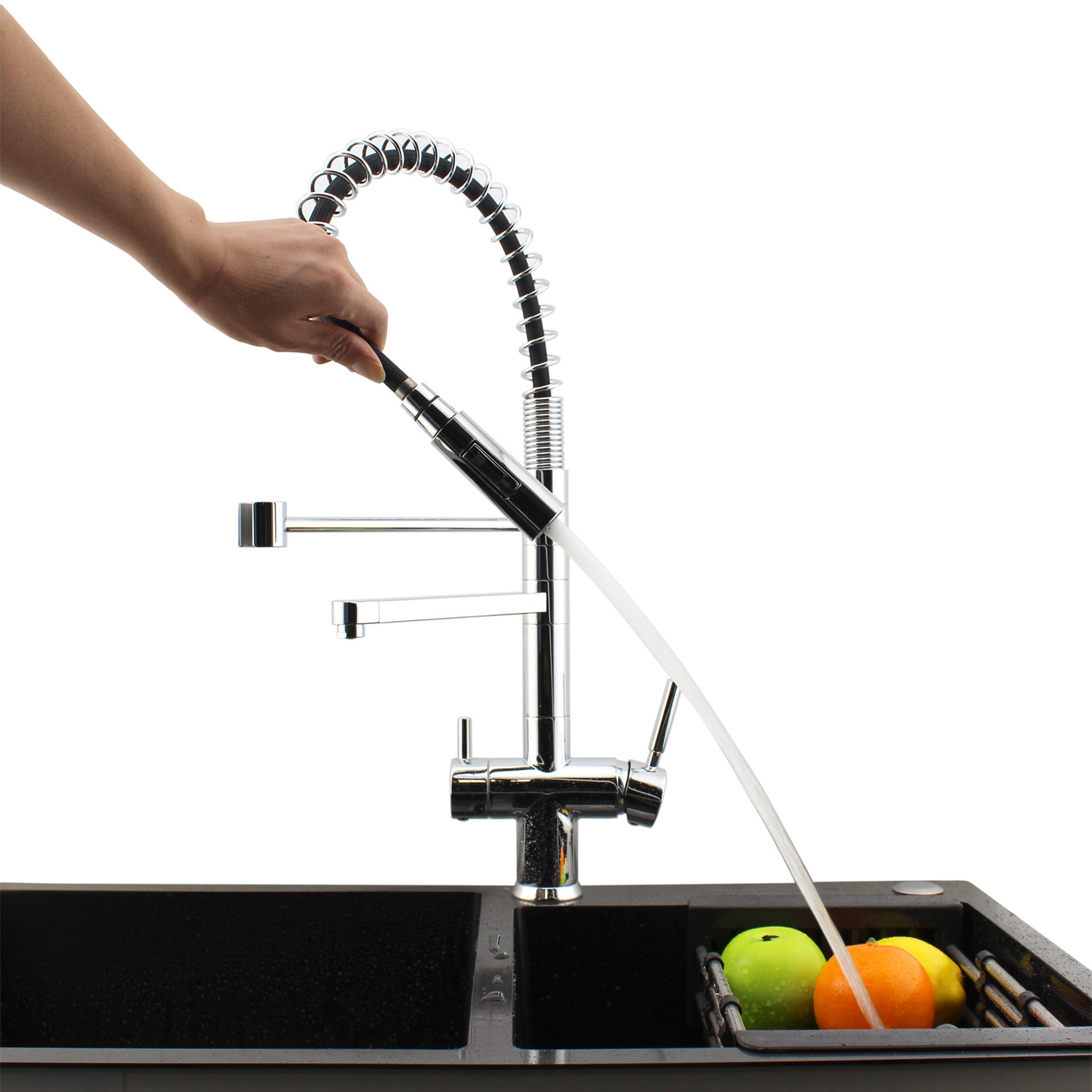 DOGO KS3301 High Quality Spring Pure Water Triflow Tap Drinking Water Pull Out Pull Down Sprayer 3 Way Kitchen Faucet