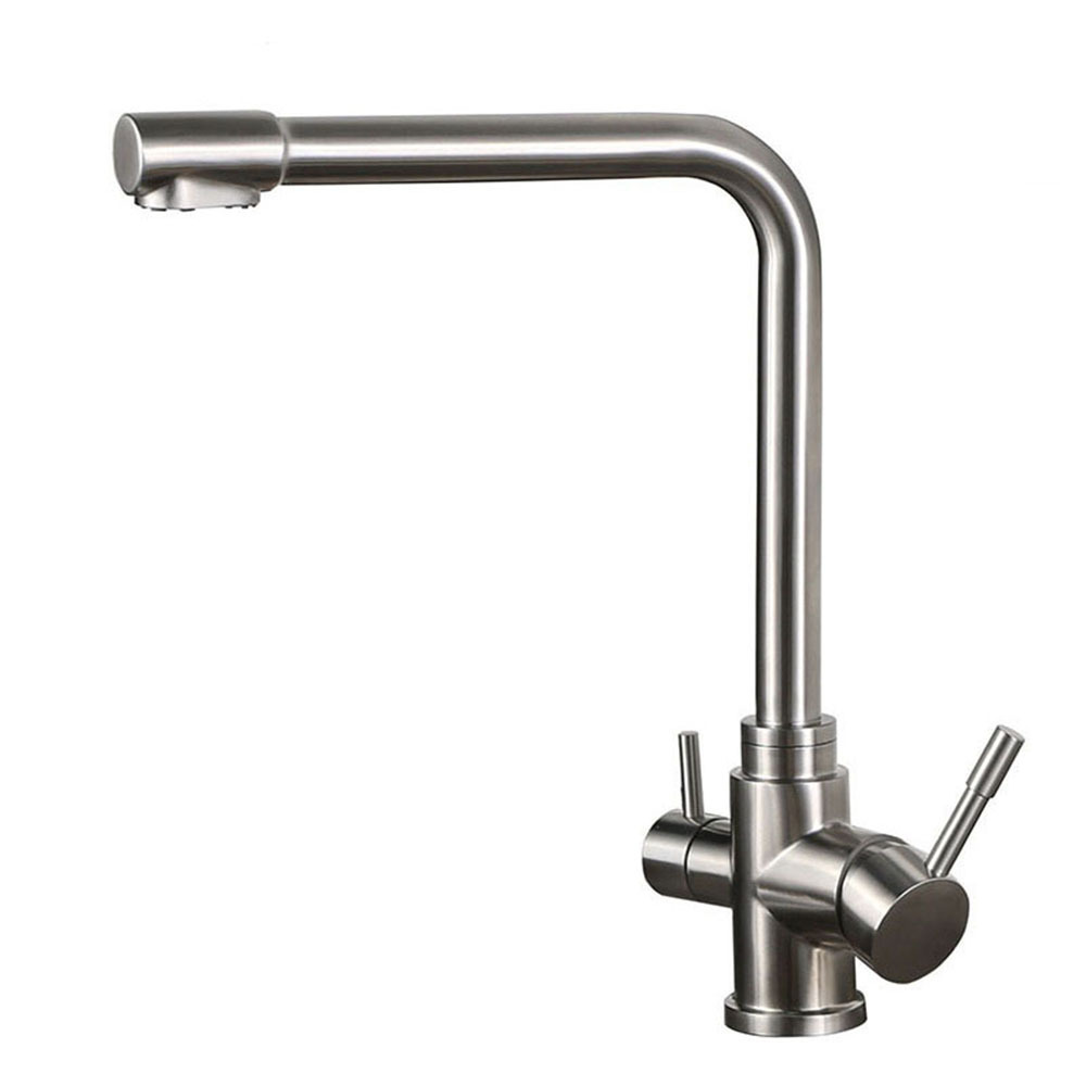 China Kitchen Faucet Factory DOGO S3301 Stainless Steel Kitchen Sink Faucet Water Treatment Tap 3 Way Kitchen Faucet