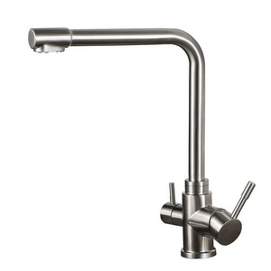 China Kitchen Faucet Factory DOGO S3301 Stainless Steel Kitchen Sink Faucet Water Treatment Tap 3 Way Kitchen Faucet