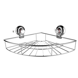 Bathroom Wall Mounted Suction Cup Corner Shower Caddy - 304 Stainless Steel Shower Shelf No Drilling Suction Shower basket