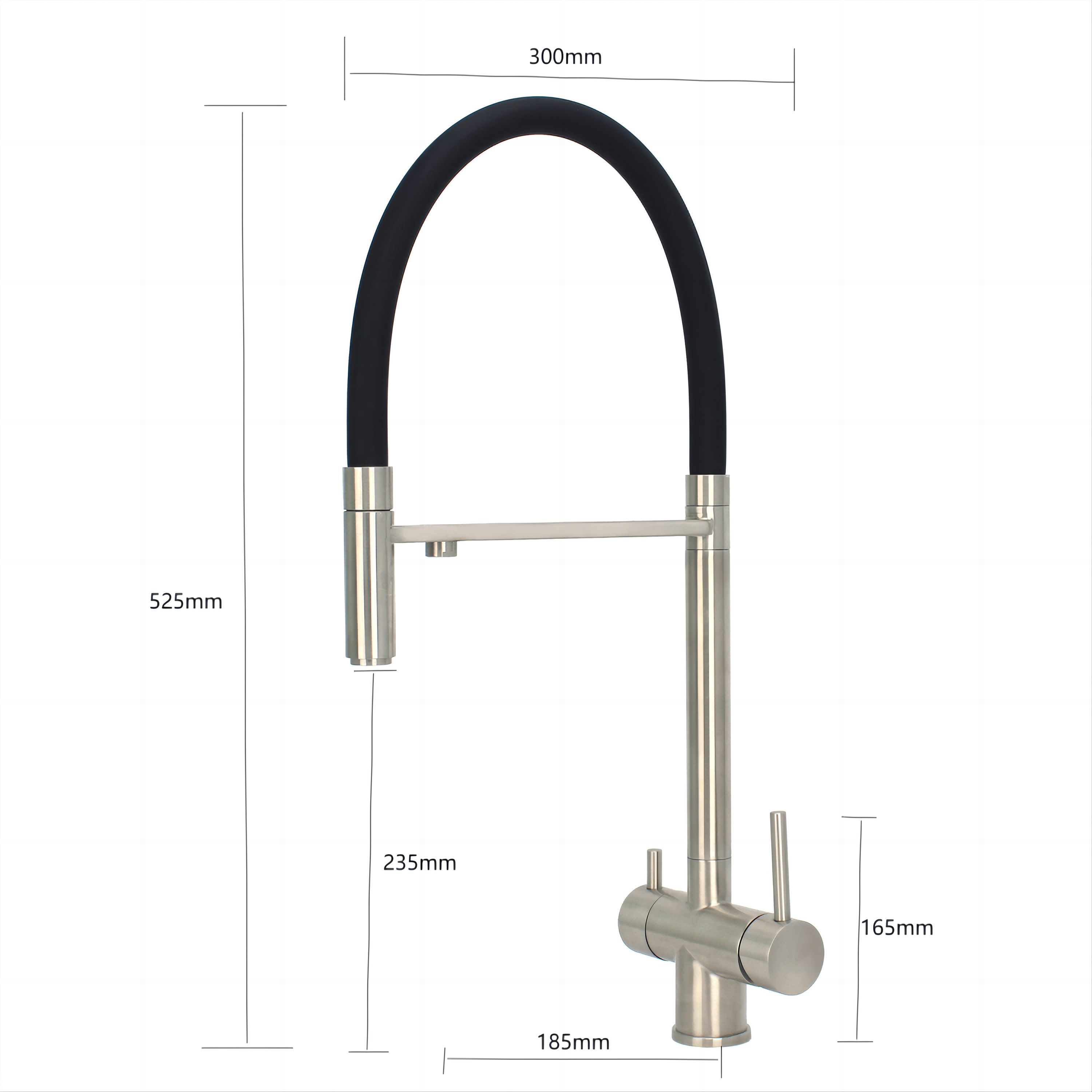 High Quality Matt Black Pull Out Kitchen Faucet with Reverse Osmosis System Kitchen Sink Mixer 3 Way Pull Out Faucet