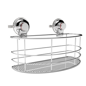 SS304 Stainless Steel Shampoo Holder for Hanging Bathroom Suction No Drill Wall Mounted Shower Caddy Shower Organizer