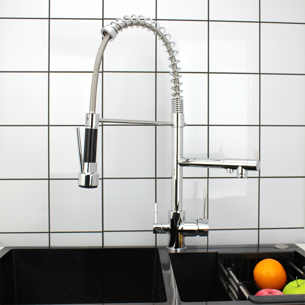 Hot Selling Solid Brass Pull Down Sprayer Commercial Spring Kitchen Sink Faucet Pull Out Sprayer Kitchen Faucet