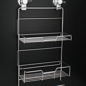 2 Tier Bathroom Shelves Home Kitchen Bathroom Shower Storage Shelf Caddy Basket Rack Wall Mounted Bath Shelve