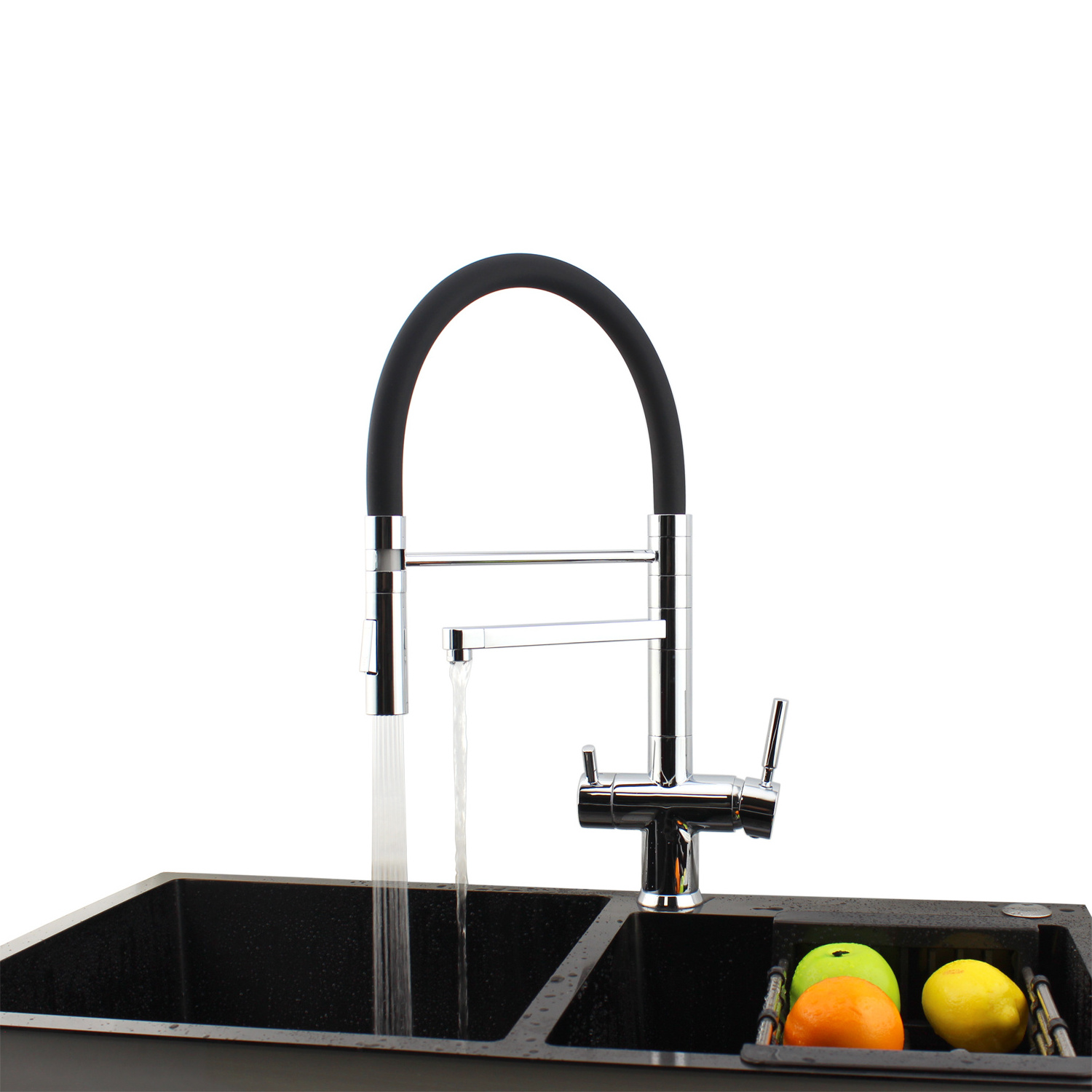 DOGO High Quality Popular 3 Way Pull out Pull Down Sprayer Kitchen Sink Faucet 3 in 1 Filtered Commercial Spring Kitchen Taps