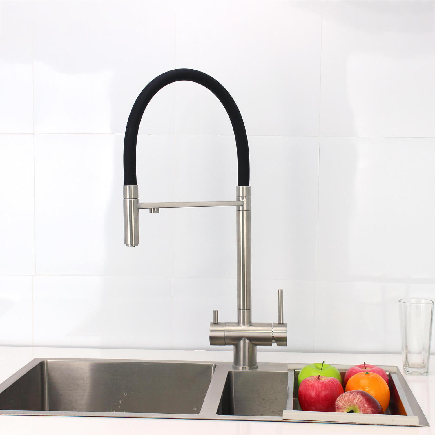 High Quality Matt Black Pull Out Kitchen Faucet with Reverse Osmosis System Kitchen Sink Mixer 3 Way Pull Out Faucet