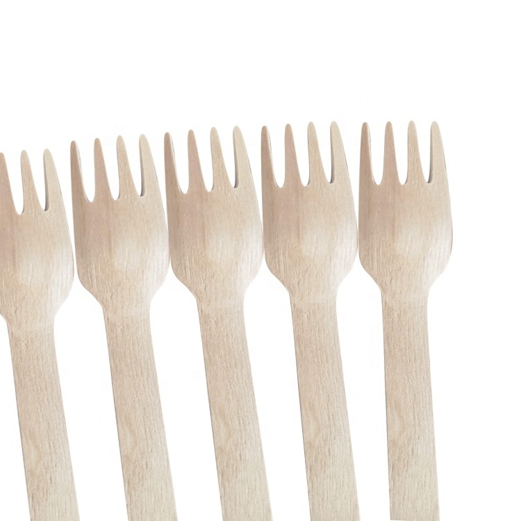 Factory Wholesale Disposable Wooden Forks Biodegradable Fork With Custom Design