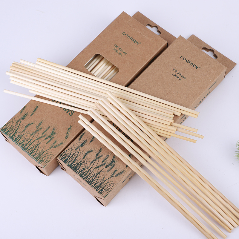 Eco Friendly Wheat Drinking Straws Degradable Disposable 100% Natural Hay Drinking Wheat Straws