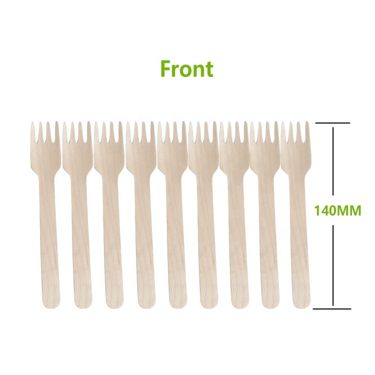 Factory Wholesale Disposable Wooden Forks Biodegradable Fork With Custom Design