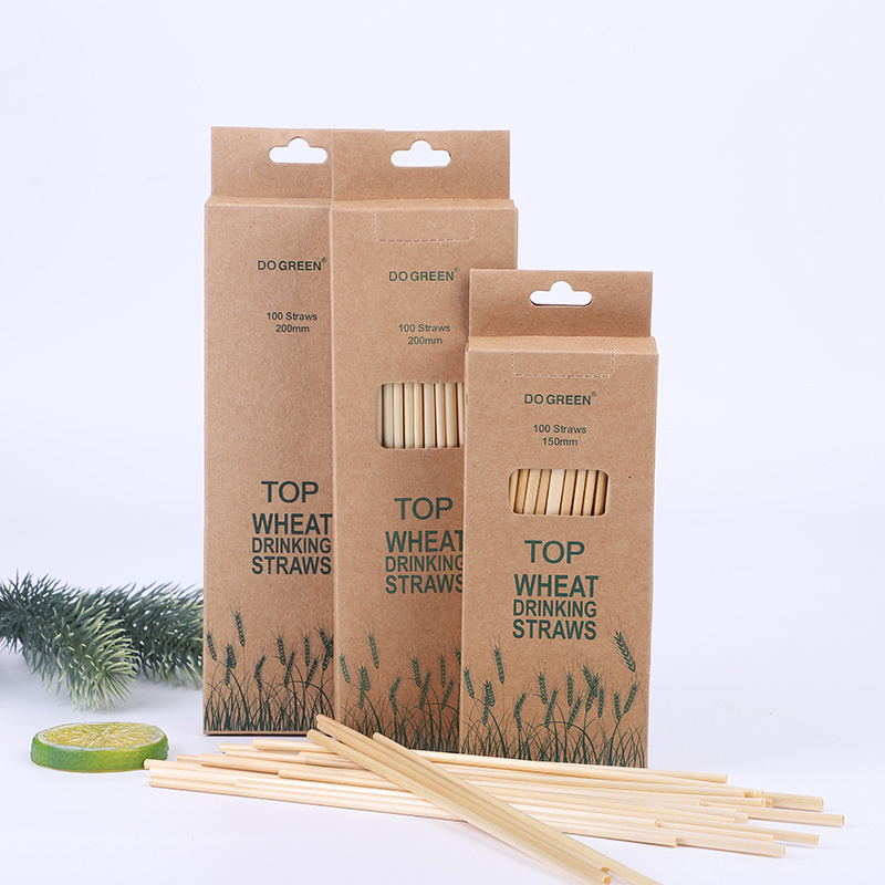 Eco Friendly Wheat Drinking Straws Degradable Disposable 100% Natural Hay Drinking Wheat Straws