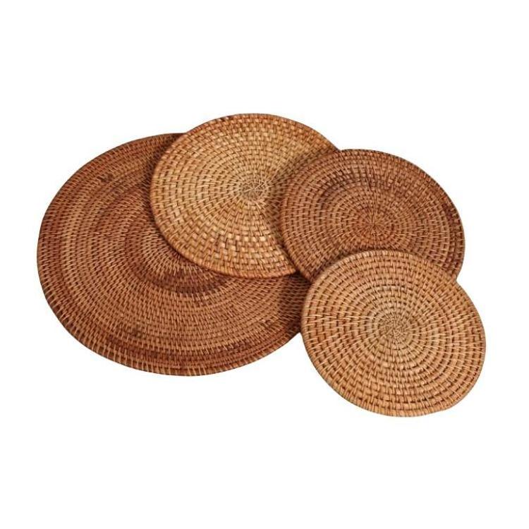 High Quality Rattan Charger Plate Hand Woven Placemats New Wicker Coaster Placemats for Dining Table