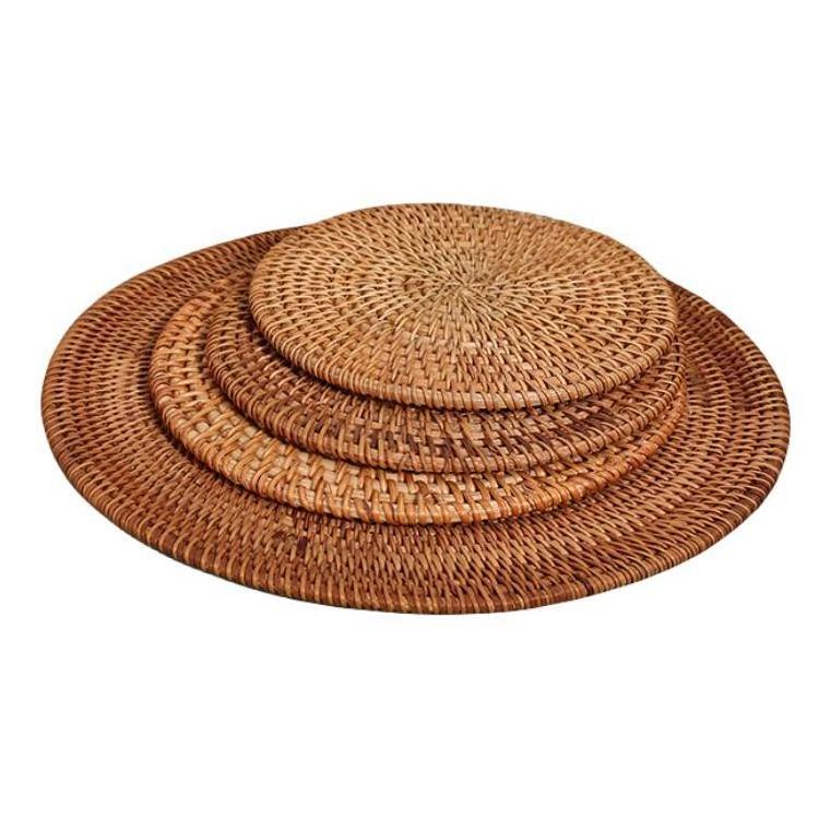 High Quality Rattan Charger Plate Hand Woven Placemats New Wicker Coaster Placemats for Dining Table