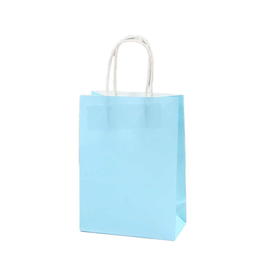 Candy Color Paper Tote Bag Pure Solid Color Snack Gift Tote Packaging Bag