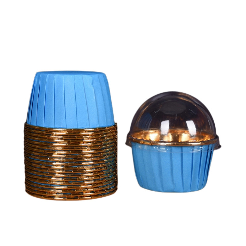 Wholesaler Rolled Rim Muffin Wrapper Cupcake Liners Gold Aluminum Disposable Ramekins Square Cupcake Containers