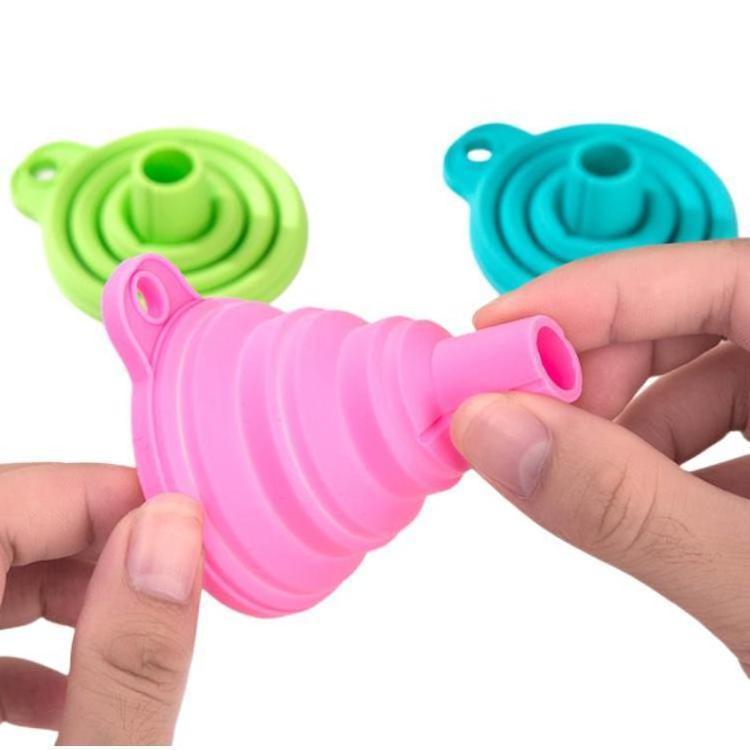 Home Folding Mini Telescopic Silicone Funnel