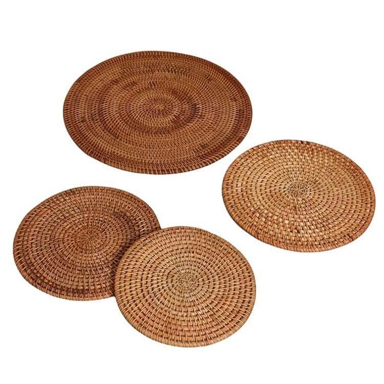 High Quality Rattan Charger Plate Hand Woven Placemats New Wicker Coaster Placemats for Dining Table