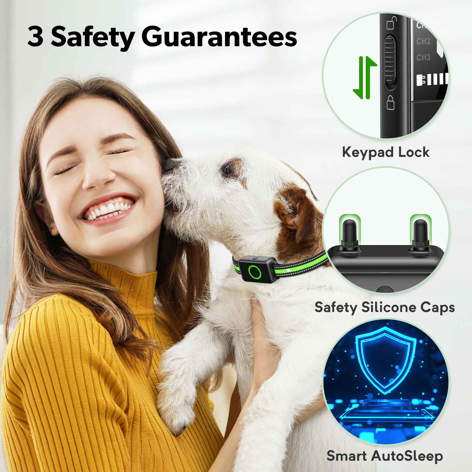 4in1 2 Dogs 2600Ft Dog Shocker Waterproof Dog Training Collar with Remote 2 Pack with Beep Vibration Humane Shock