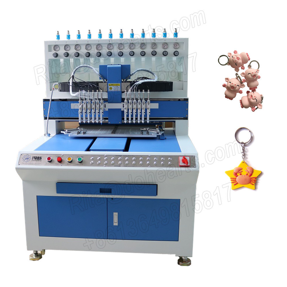 Vertical Silicone Rubber Automatic For Epoxy Resin Dispensing Bronze Soft Enamel Pins Injection Moulding Machine