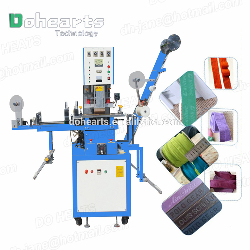 Factory price trademark press embossing deboss machines for elastic tape