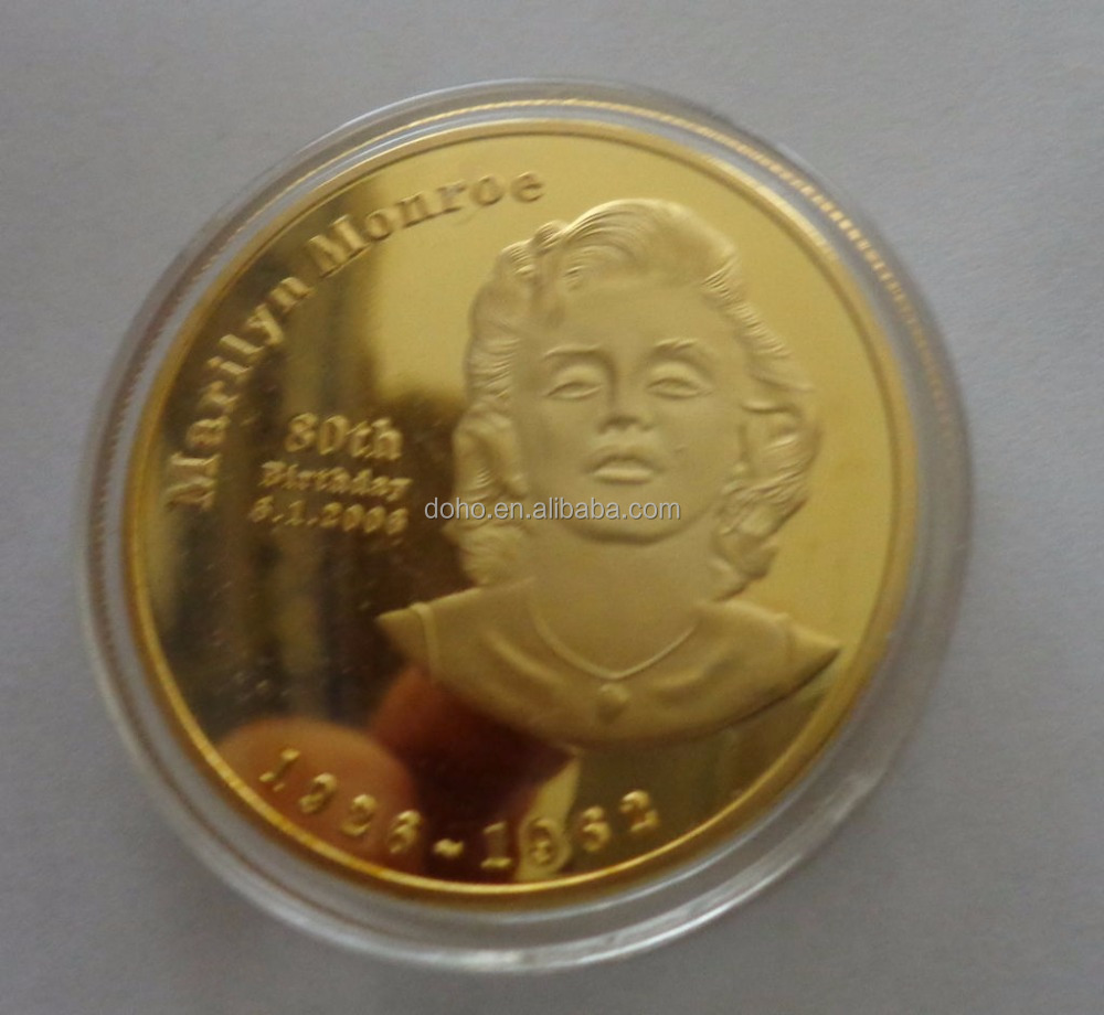 Marilyn Monroe gold plated coin 40 mm bar coin HL30103