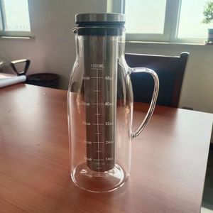 Airtight Cold Brew Iced Coffee Maker and Tea Infuser with Spout - Glass Carafe with Removable Stainless Steel Filter