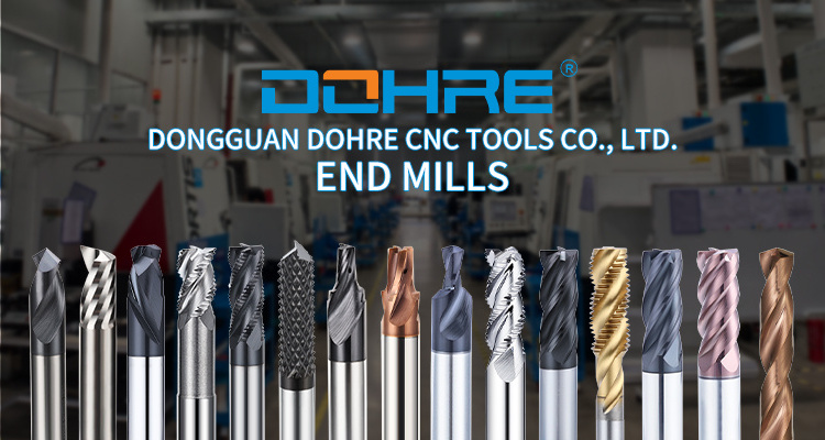 DOHRE HRC45/55 4 Flute Carbide Chamfer End Mill 90 Degree Cutting Tools Milling Cutter End Mill